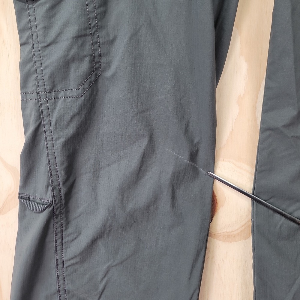 REI Hiking Pants Womens 0 Petite Gray Nylon Cargo Outdoor Draw String Waist Adj - Picture 15 of 16